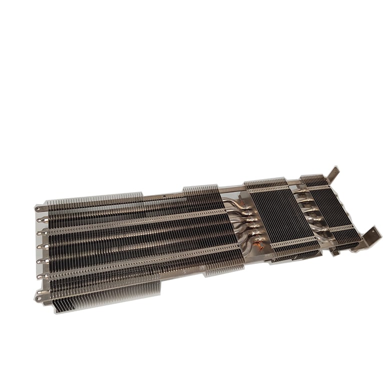 Disipador de calor de aleta estampada de aluminio LED con tubo de calor