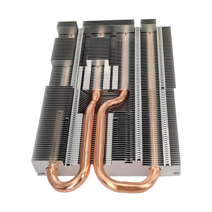 Tubo de calor de cobre que sella el disipador de calor de aluminio de la aleta de la cremallera para la CPU