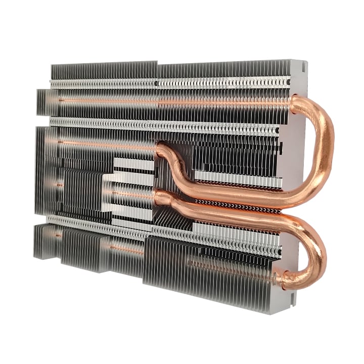Tubo de calor de cobre que sella el disipador de calor de aluminio de la aleta de la cremallera para la CPU