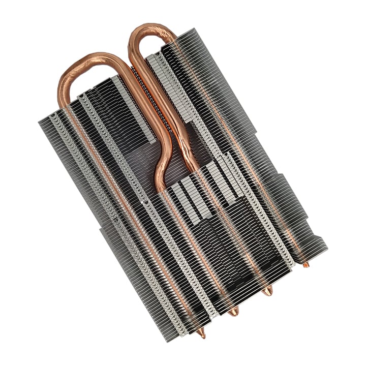 Tubo de calor de cobre que sella el disipador de calor de aluminio de la aleta de la cremallera para la CPU