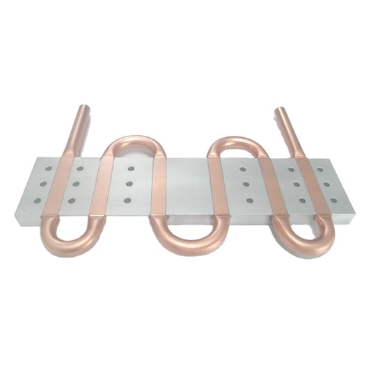 Líquido frío de la placa de refrigeración por agua de aluminio del tubo de calor de cobre IGBT
